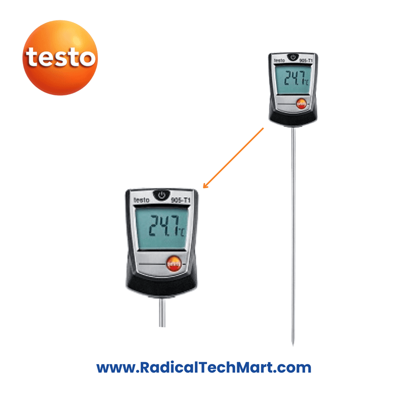 Testo 905-T1 Compact Penetration Thermometer with Pivoting Display and Long Probe