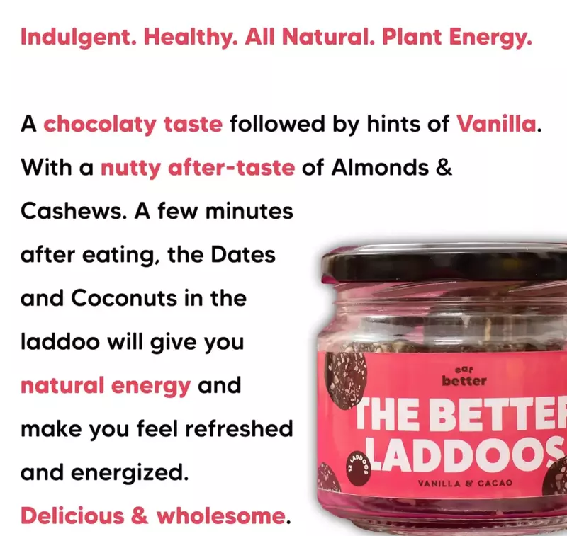 Better Laddoos-Vanilla Cacao 75 Gms - Eat Better