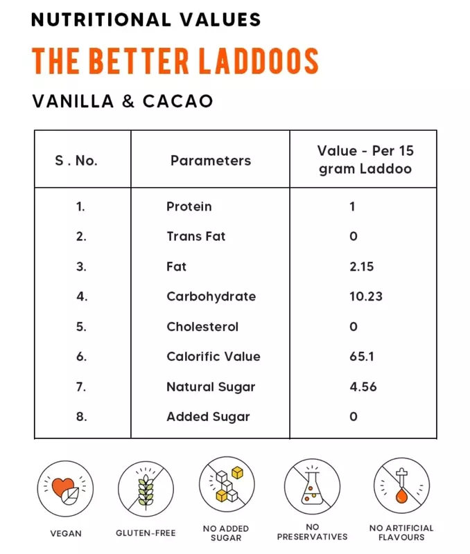 Better Laddoos-Vanilla Cacao 75 Gms - Eat Better
