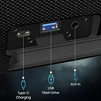 Portronics Thunder 2.0 60W Wireless Bluetooth Party Speaker with Dual Passive Radiator (black) Portronics Thunder 2.0 60W Wireless Bluetooth Party Speaker with Dual Passive Radiator (black)