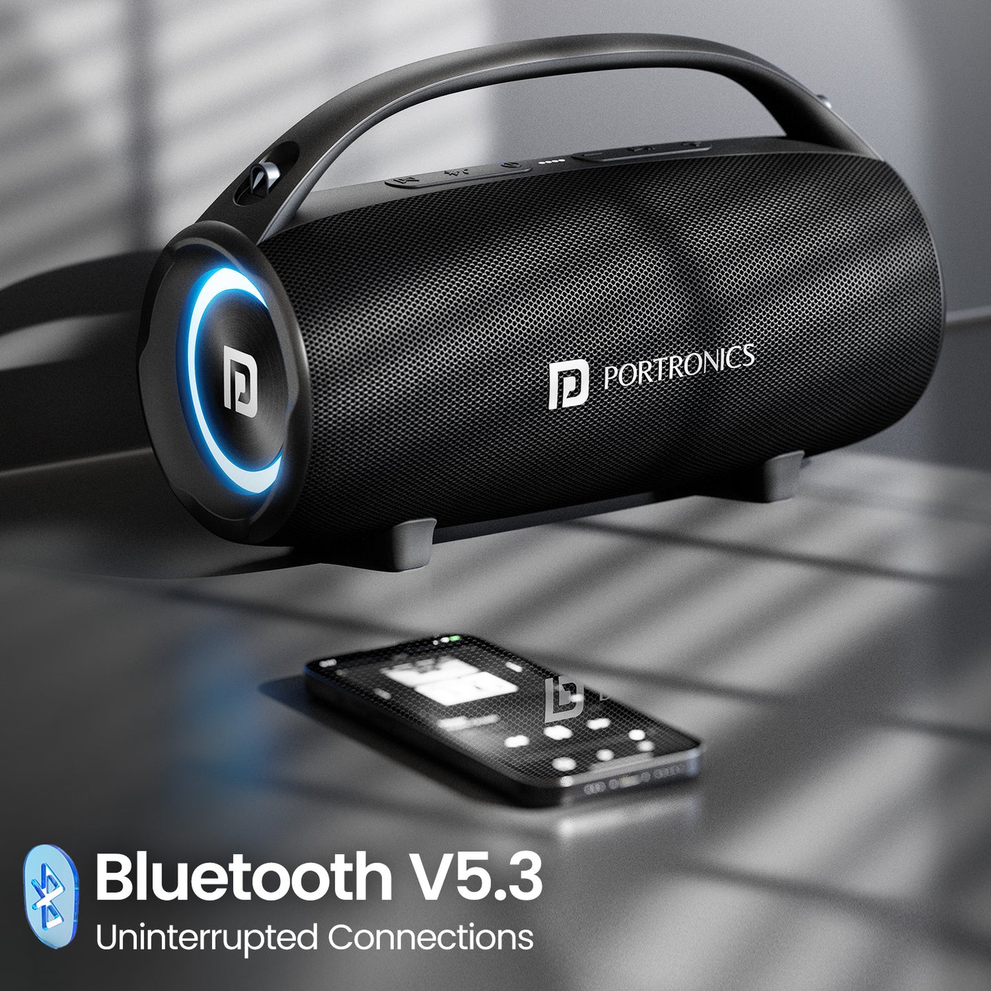 Portronics Thunder 2.0 60W Wireless Bluetooth Party Speaker with Dual Passive Radiator (black) Portronics Thunder 2.0 60W Wireless Bluetooth Party Speaker with Dual Passive Radiator (black)