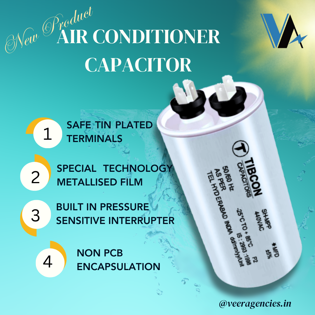 Tibcon 50 MFD Capacitor for Air Conditioner (PIN Type)