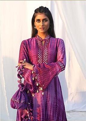 Tie And Dye Dhoti Kurta Set-Purple-2 Tie And Dye Dhoti Kurta Set-Purple-2