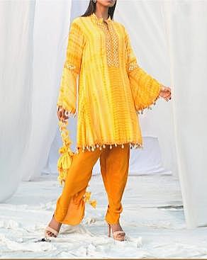 Tie And Dye Dhoti Kurta Set-Yellow-1 Tie And Dye Dhoti Kurta Set-Yellow-1