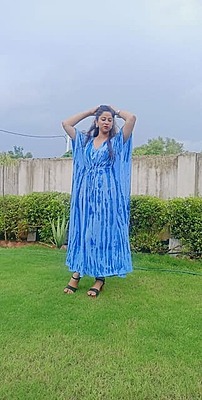 Tie and Dye Kaftan-Blue