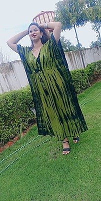Tie and Dye Kaftan-Green
