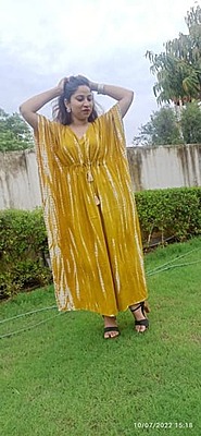 Tie and Dye Kaftan-Yellow