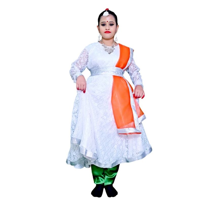 Tiranga Colour Anarkali Fancy Dress Costume Tiranga Colour Anarkali Fancy Dress Costume