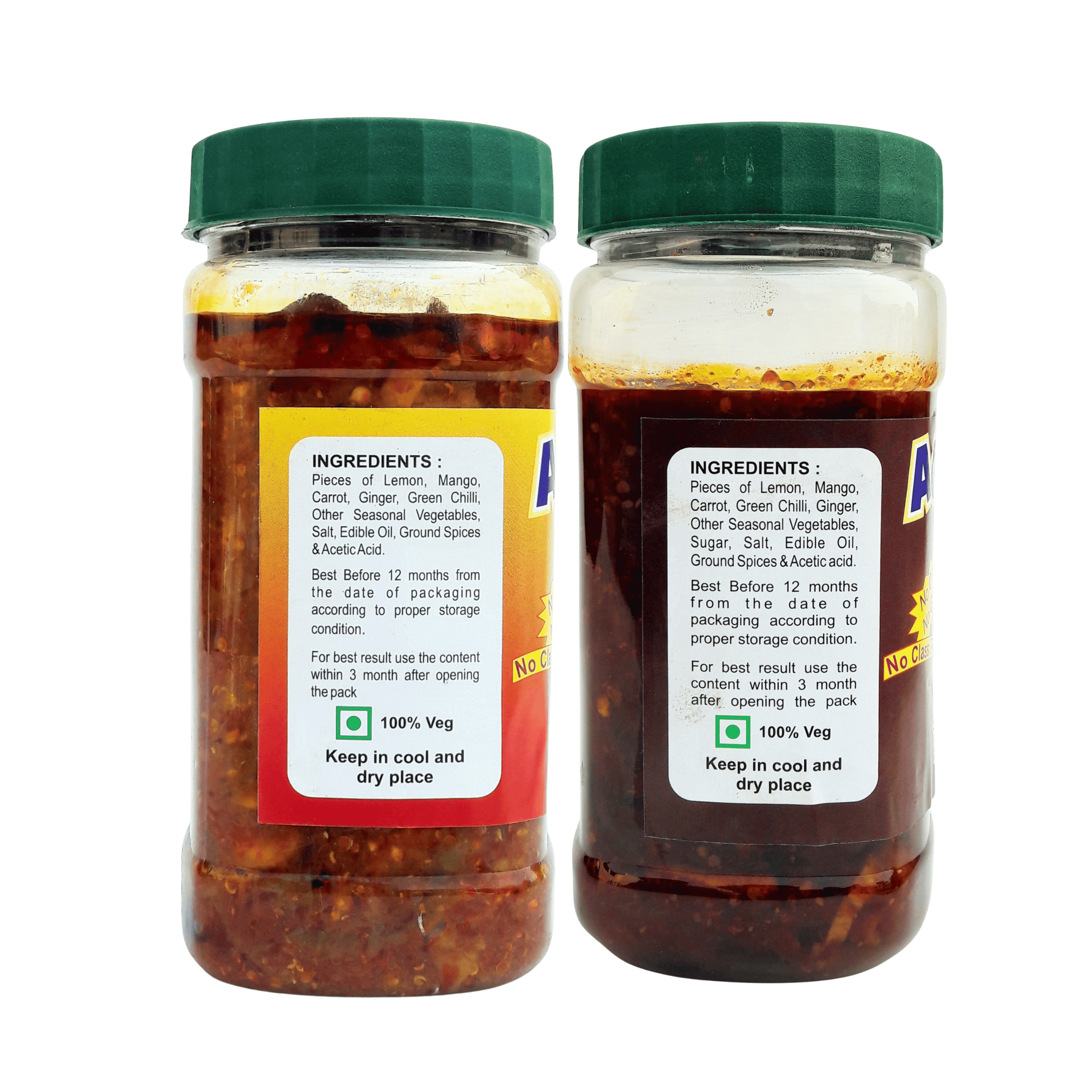 AGRAWAL'S Mixed Pickle Combo -Mixed and Mixed Sweet Pickle - 900 GMS Pack of 4