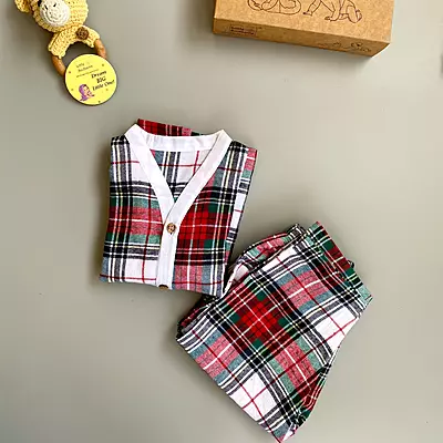 Cotton Kids Co-ord Set for Christmas | Unisex Toddler Clothing