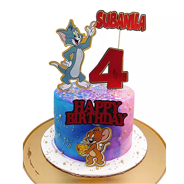 Tom and Jerry themed birthday cake