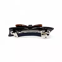 Elegant Tortoiseshell Brown Bow Crystal Hair Barrette Clip