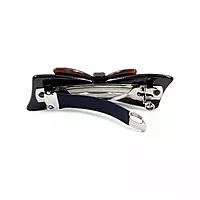 Elegant Tortoiseshell Brown Bow Crystal Hair Barrette Clip
