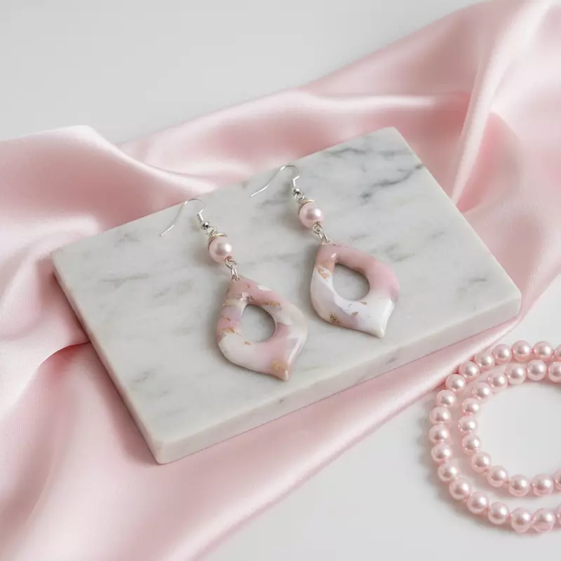 Rosé Marble Teardrop Dangles earrings