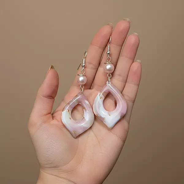 Rosé Marble Teardrop Dangles earrings