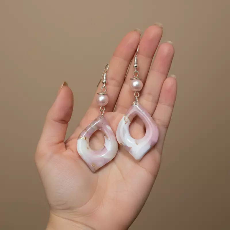 Rosé Marble Teardrop Dangles earrings
