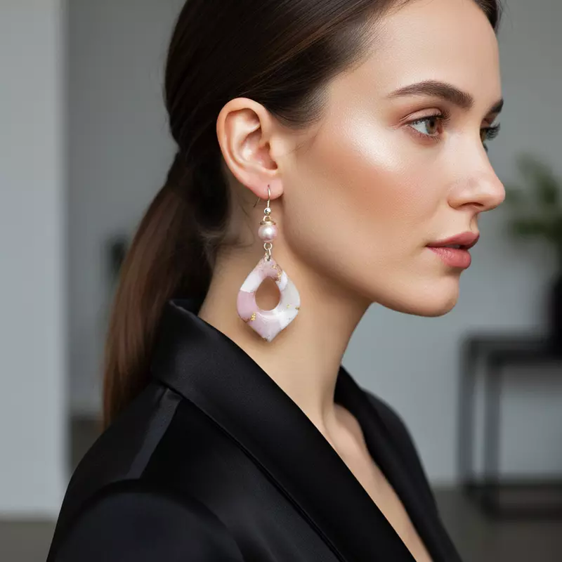 Rosé Marble Teardrop Dangles earrings