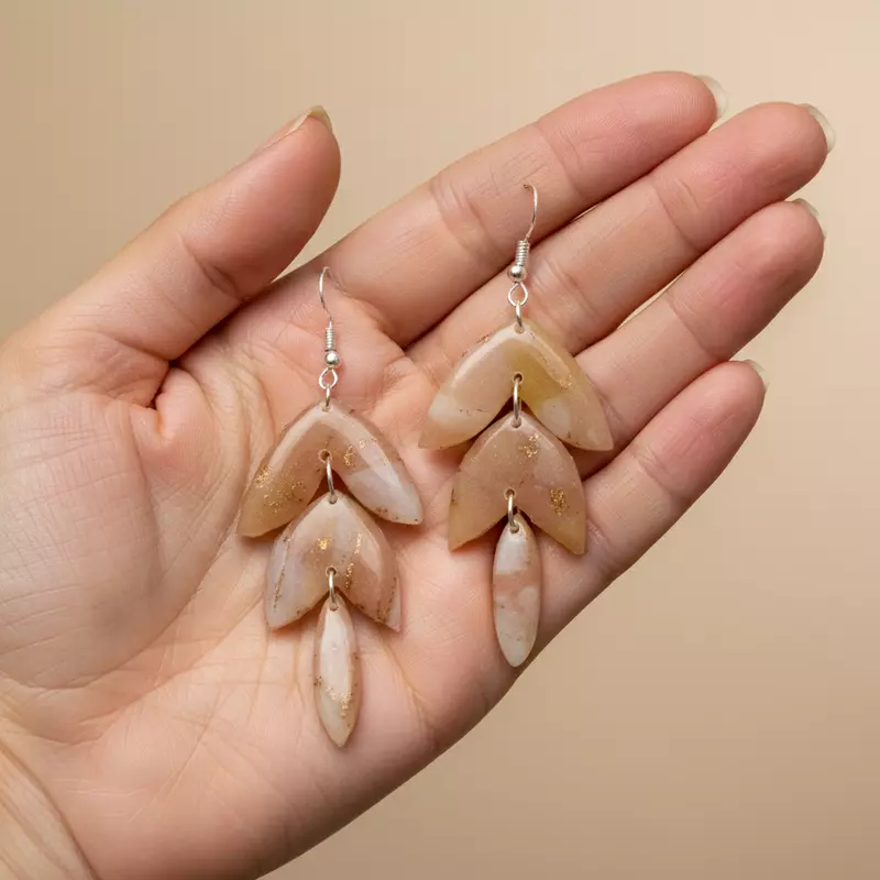 Glossed Earth Dangle earrings