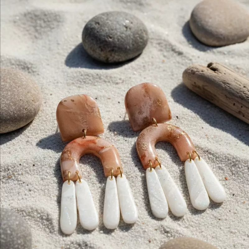 Rose Quartz Archway Dangle earrings