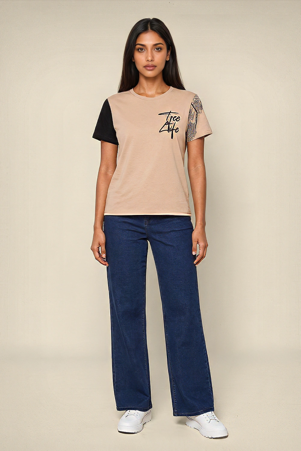 Women's Colour Block Tshirt