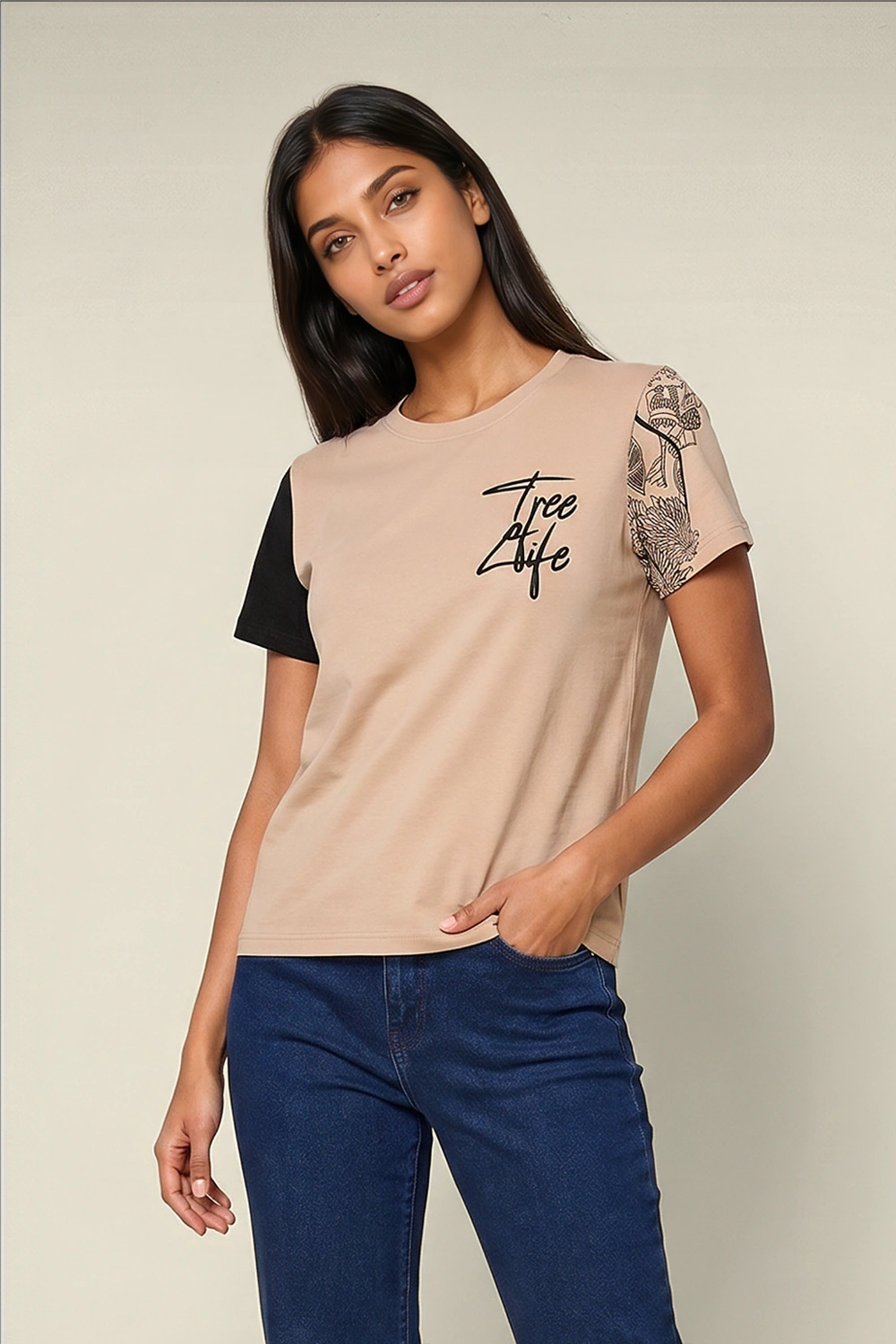 Women's Colour Block Tshirt