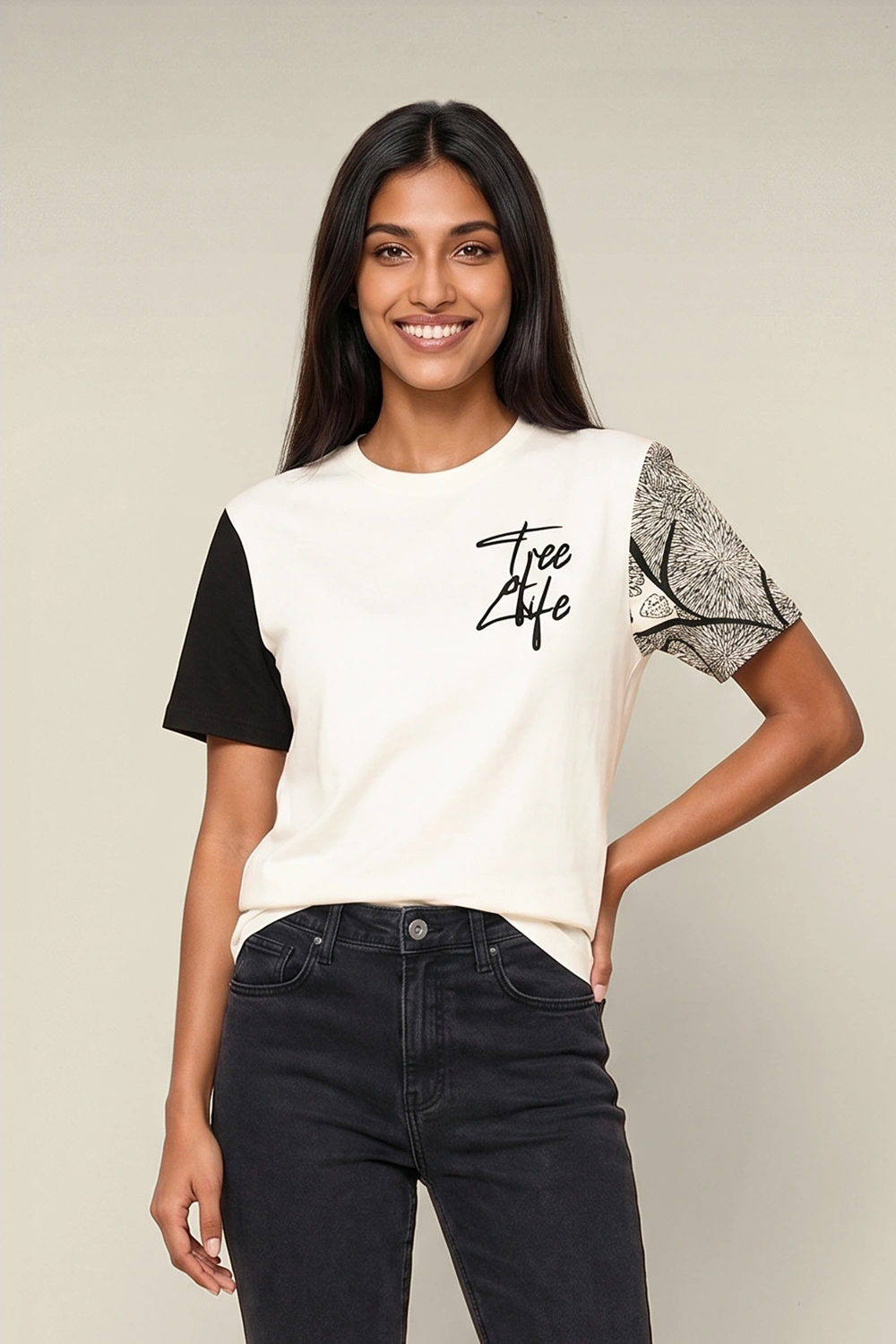 Women's Colour Block Tshirt