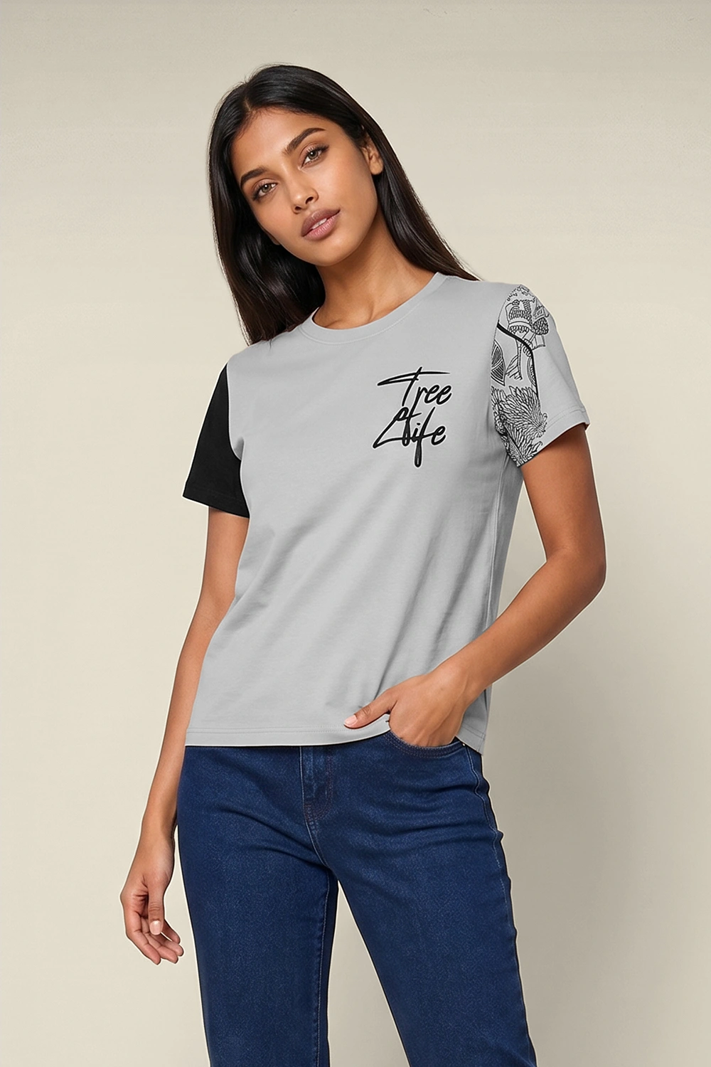 Women's Colour Block Tshirt