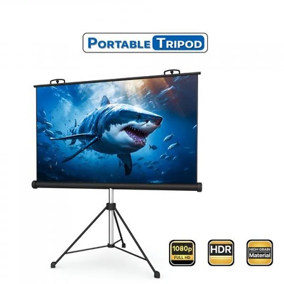 Tripod Projection Screen Anti-Creased,Imported High Gain Fabric, Diagonal, Supports Full HD 1080P, UHD-4K Tripod Projection Screen Anti-Creased,Imported High Gain Fabric, Diagonal, Supports Full HD 1080P, UHD-4K