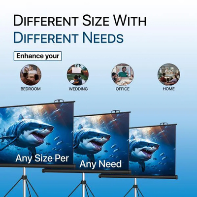 Tripod Projection Screen Anti-Creased,Imported High Gain Fabric, Diagonal, Supports Full HD 1080P, UHD-4K Tripod Projection Screen Anti-Creased,Imported High Gain Fabric, Diagonal, Supports Full HD 1080P, UHD-4K