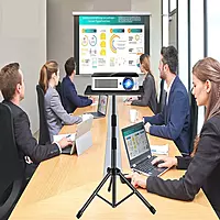 Projector Tripod Stand 15KG Load Capacity | Adjustable Height Laptop & Projector Stand with Tray | Foldable Heavy Duty Stand