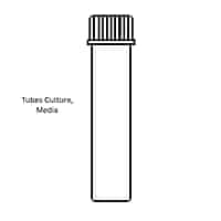Tubes Culture, Media, Flat Bottom, with Screw Cap, PTFE liner