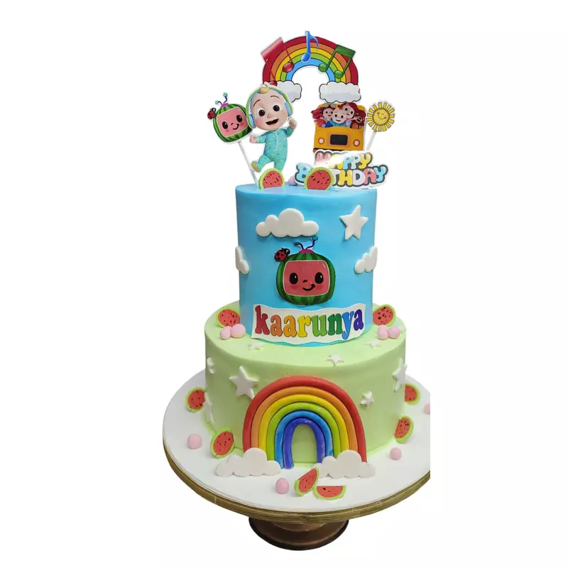 Two-Tier Cocomelon-Themed Birthday