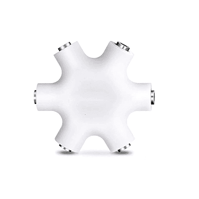 Audio Splitter 1X5 Hexagon Earphone Adaptor with 3.5mm cable Compatible with iOS & Android