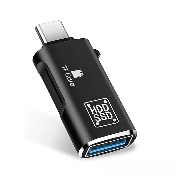 2-in-1 Type-C OTG Adapter with USB-A Female & TF Card Reader – 5Gbps USB-C to USB + MicroSD Card Adapter for Laptop, PC & Smartphones 2-in-1 Type-C OTG Adapter with USB-A Female & TF Card Reader – 5Gbps USB-C to USB + MicroSD Card Adapter for Laptop, PC & Smartphones