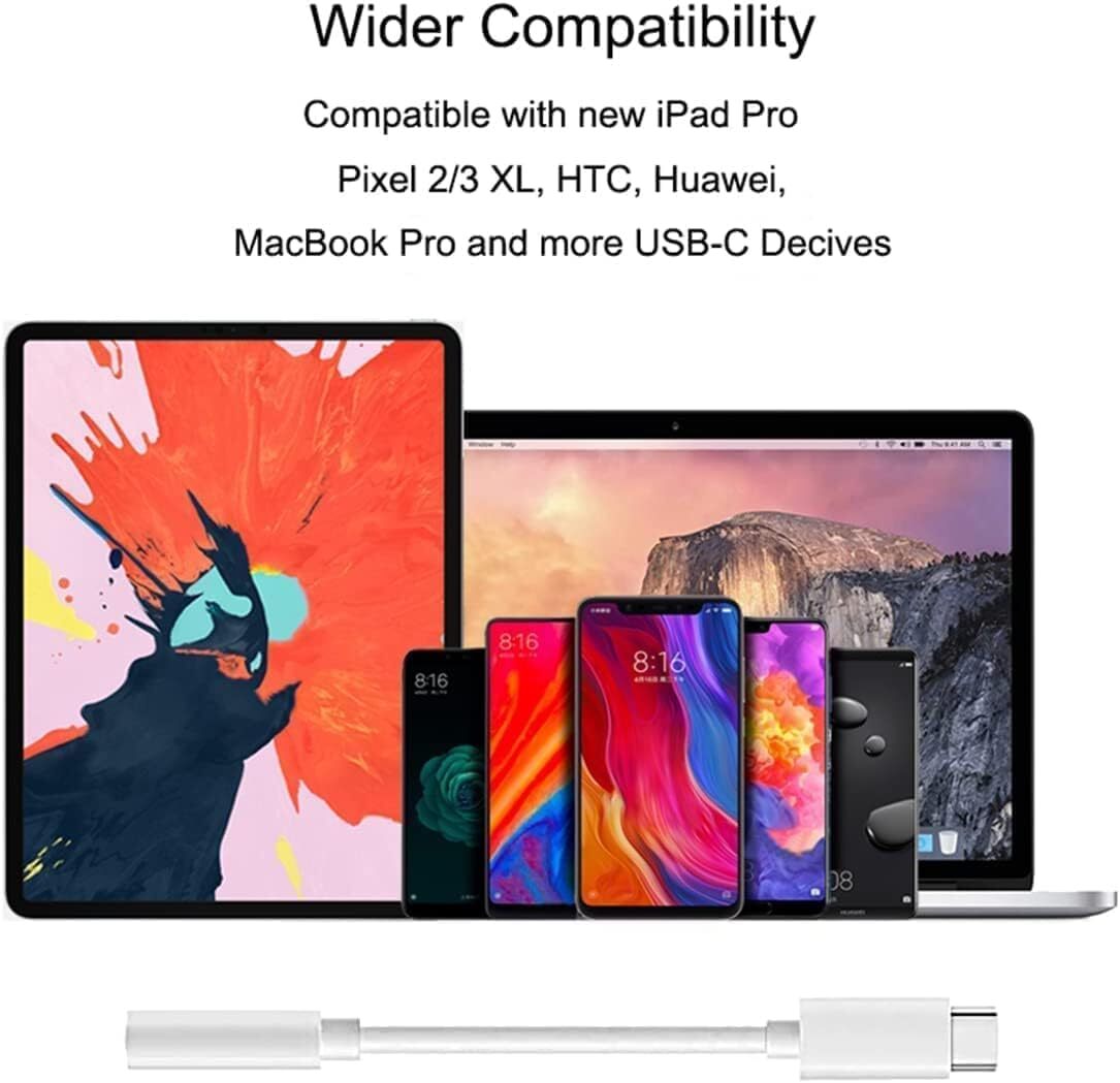 Type-C & Lightning to 3.5mm Jack Audio Adapter – Headphone Connector Cable for iPhone, Android, and USB-C Devices Type-C & Lightning to 3.5mm Jack Audio Adapter – Headphone Connector Cable for iPhone, Android, and USB-C Devices