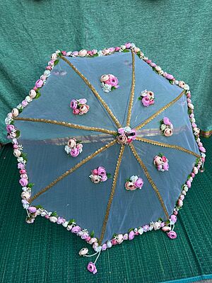 Umbrella lace with artificial flower 1