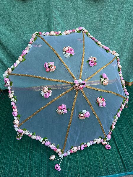 Umbrella lace with artificial flower 1