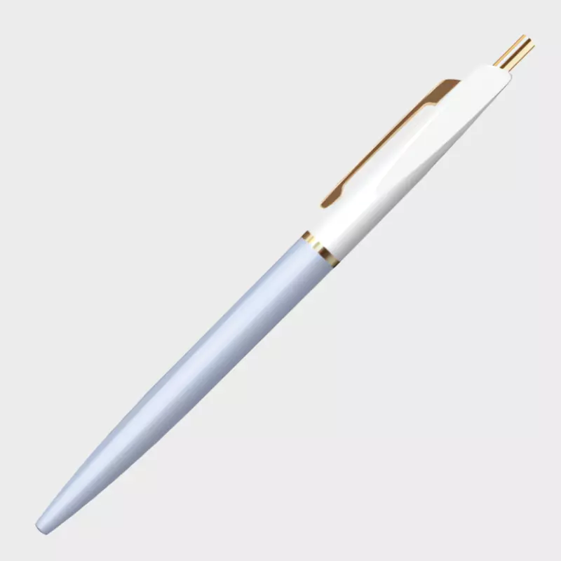 Anterique | Ballpoint Pen | 0.5mm | Black Ink | UBB Snow White | Aqua Blue | BP1-SWXAB