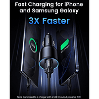 UGREEN 130W 3-Port Fast Car Charger – High-Speed Charging | USB-C & USB-A Ports