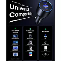 UGREEN 130W 3-Port Fast Car Charger – High-Speed Charging | USB-C & USB-A Ports