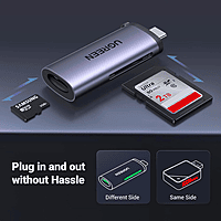 UGREEN 2-in-1 USB-C & USB 3.0 Card Reader – SD & TF Support | High-Speed Data Transfer