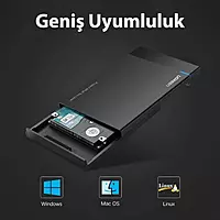 UGREEN 2.5-Inch SATA Hard Drive Enclosure – USB 3.0 | Tool-Free | HDD & SSD Case