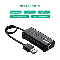 UGREEN 3-Port USB 3.0 Hub with Gigabit Ethernet Adapter – USB LAN Hub | Plug & Play