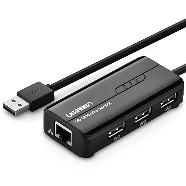 UGREEN 3-Port USB 3.0 Hub with Gigabit Ethernet Adapter – USB LAN Hub | Plug & Play