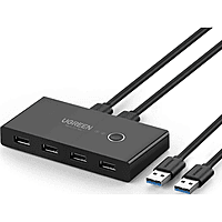 UGREEN 4-Port USB 3.0 Switch Box – Multi-Computer USB Sharing | One-Button Switc