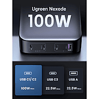 UGREEN Nexode 100W GaN Desktop Fast Charger – 4-Port USB Charger | GaN Technology