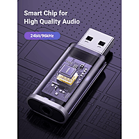 UGREEN USB 2.0 to 3.5mm Audio Adapter – External Sound Card | Plug & Play