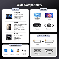 UGREEN USB-C to DisplayPort 8K Cable – High-Resolution Video | Plug & Play
