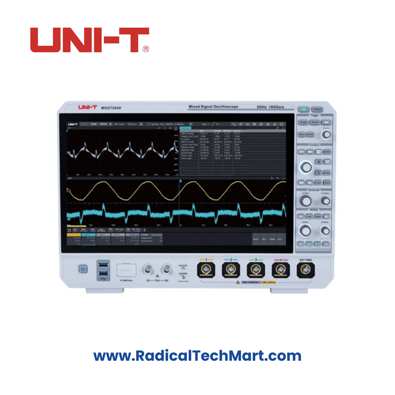 UNI-T MSO7104X 2 GHz 4-Channel Mixed Signal Oscilloscope front view