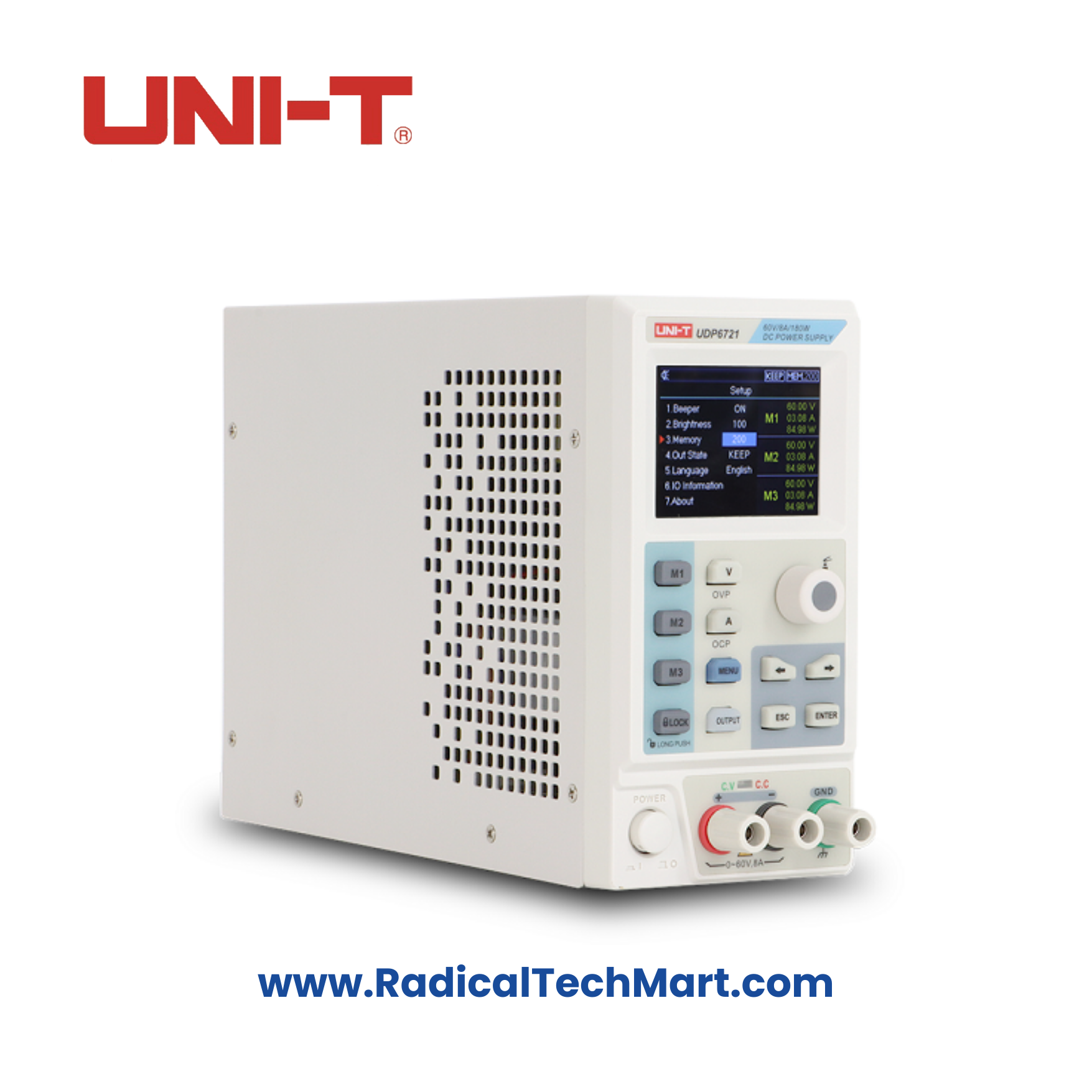 UNI-T UDP6720 Programmable DC Power Supply 60V 5A with LCD Display